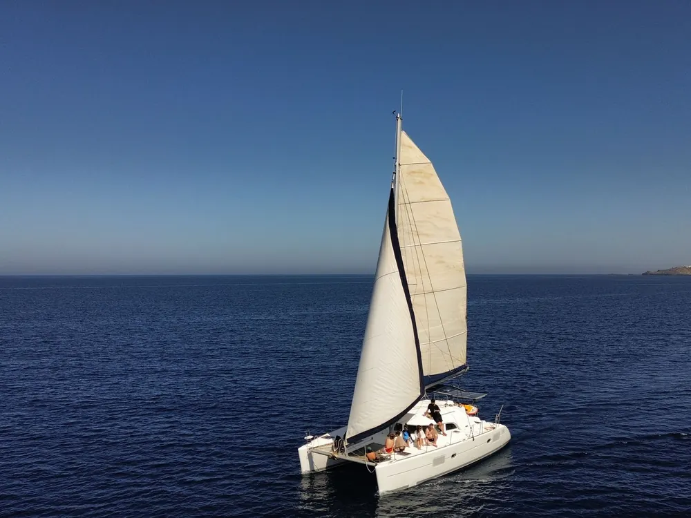 Cruising catamaran under sail