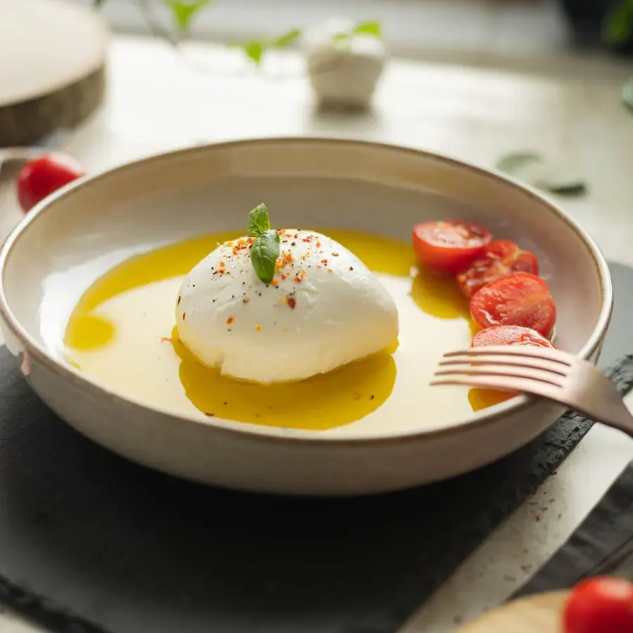 Burrata with olive oil