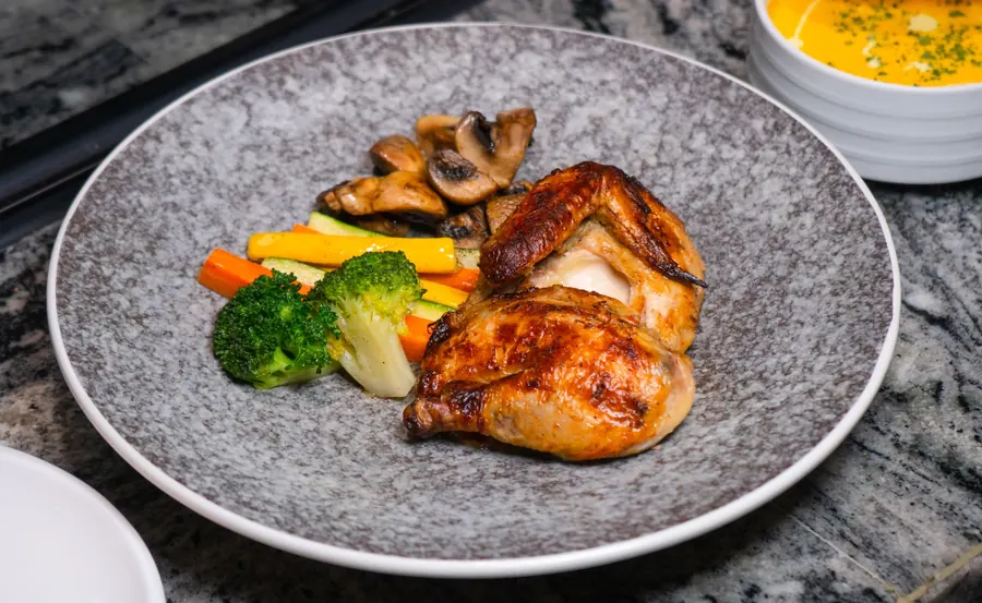 Ember-roasted chicken