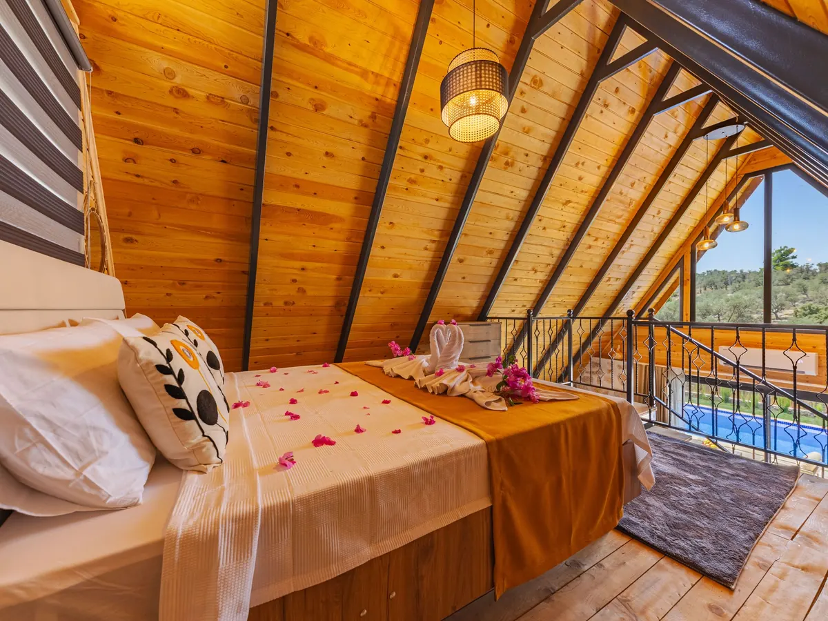 Timber loft suite under the eaves
