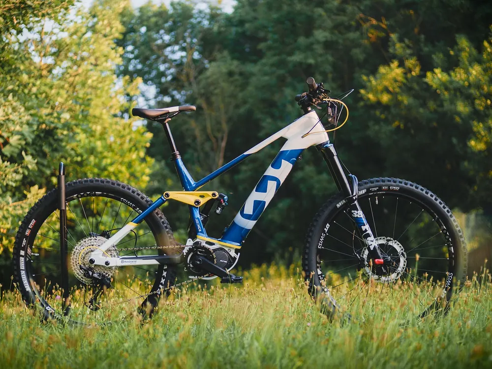 Electric mountain bike in a meadow