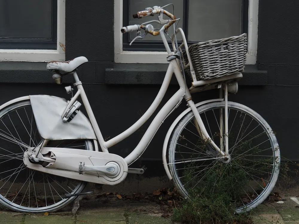 City bike with a basket
