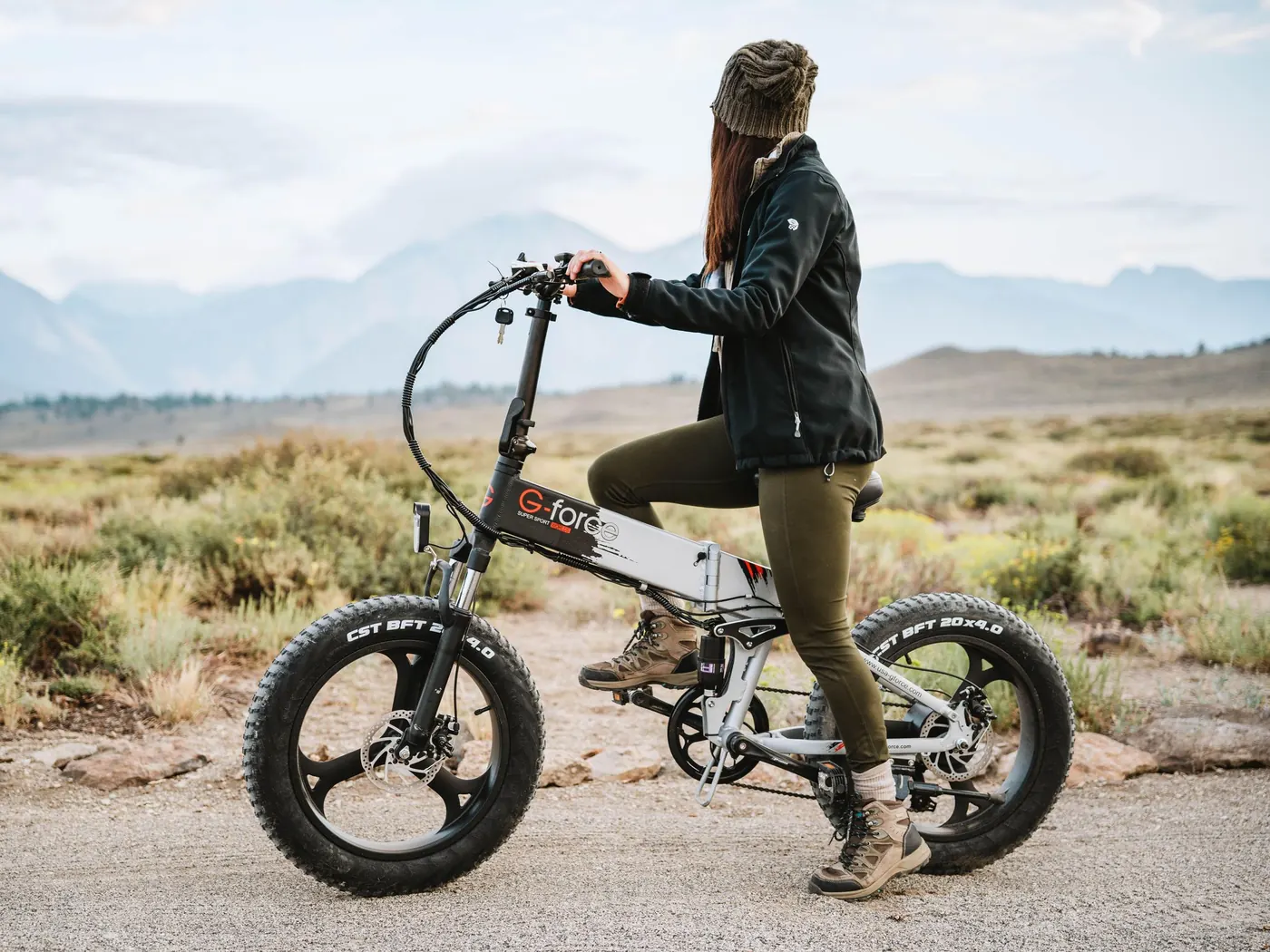 Rider on an e-bike in the high desert